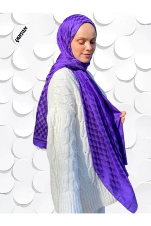 Koza Desen Mor Pamuk'lu Jakar Şal - Resim 5