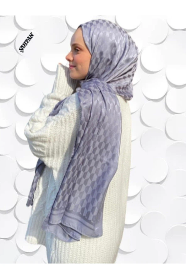 Koza Desen Füme Pamuk'lu Jakar Şal - Resim 5