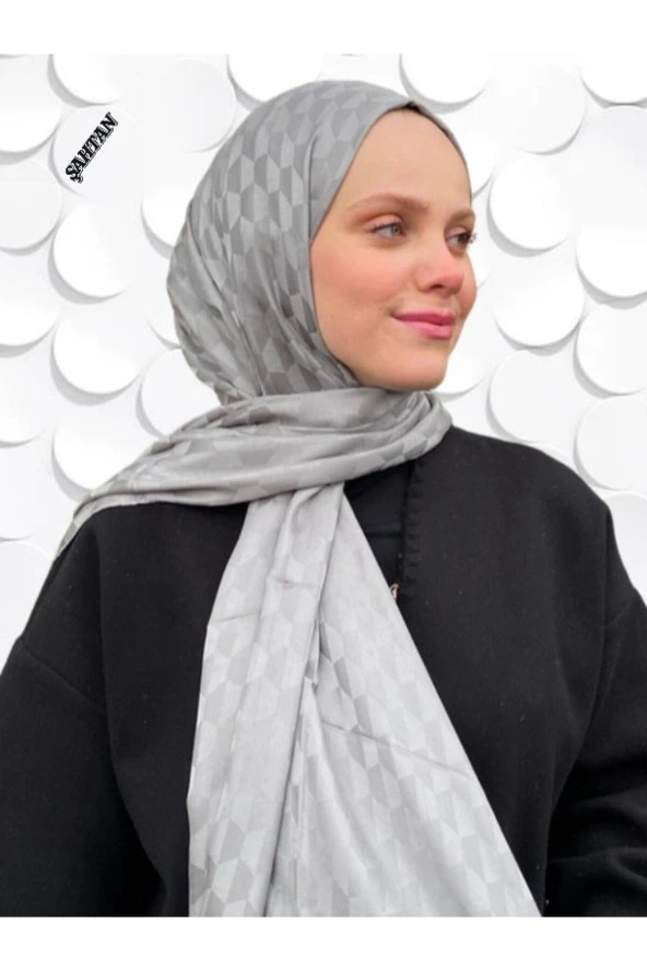 Koza Desen Gri Pamuk'lu Jakar Şal ürün görseli