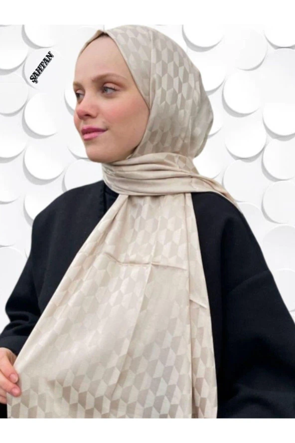 Koza Desen Bej Pamuk'lu Jakar Şal - Resim 3