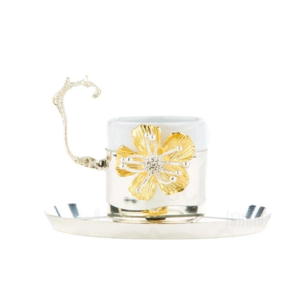 LOTUS DİK TÜRK KAHVE FİNCAN GÜMÜŞ - Resim 2