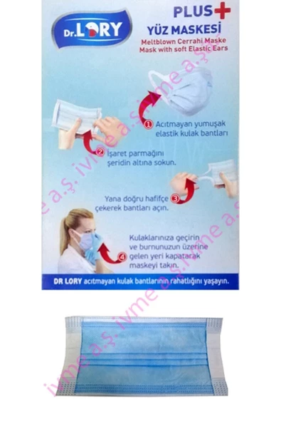 Dr.lory Yenı Nesil %99.9 Koruma Meltblown 3 Katmanlı Telli Cerrahi Maske 50'li X 3 Kutu, (150 Ad) - 3