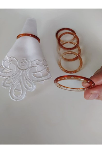 Damlacıklı 12'li Peçete Yüzüğü Peçetelik Peçete Halkası Hediyelik Çeyizlik Sofra Sunumu - 2