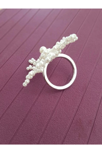 Gümüş Renk 4 Adet Inci Kar Tanesi Peçete Yüzüğü Halkası - 7