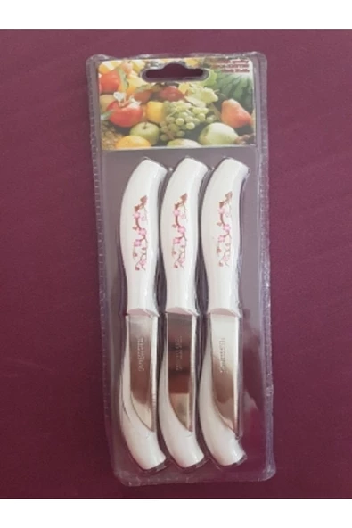 6'lı Altın Incili Kartanesi Peçete Yüzüğü Halkası 6 Adet Paslanmaz Çelik Bıçak Hediye - 4