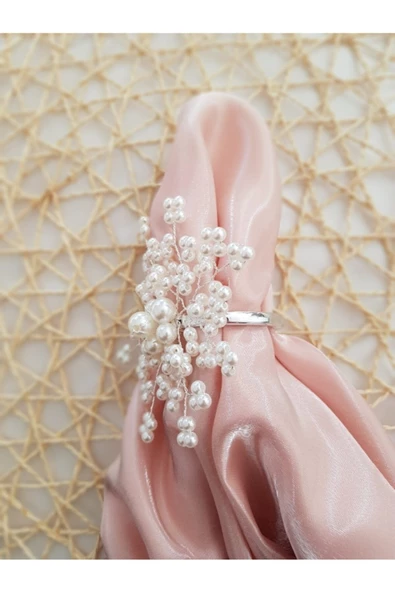 Gümüş Kartanesi Peçete Yüzüğü Halkası 12 Adet - 5