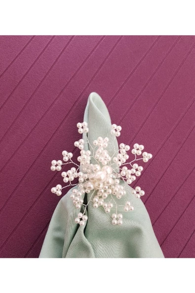 Gümüş Kartanesi Peçete Yüzüğü Halkası 12 Adet - 6