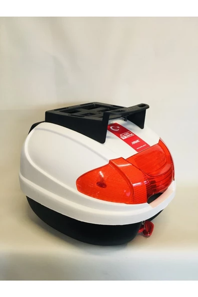 Motorsiklet Arka Çanta 32 Litre Beyaz Sırt Dayamalı Üst Tabakalı Full Set - Resim 6