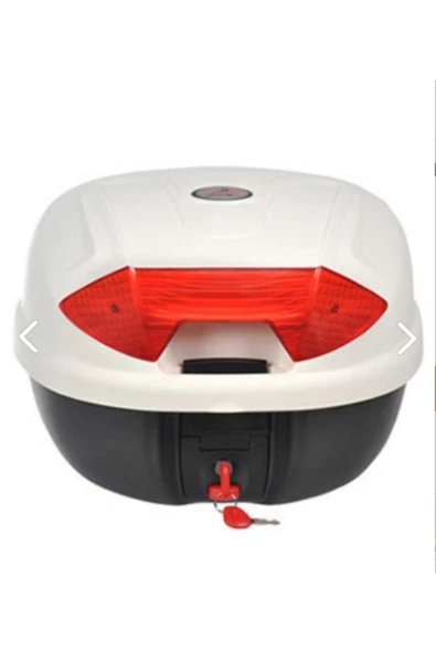 Arwic Motosiklet Çanta 32 Lt Beyaz Renk Kızaklı Full Aparatlı