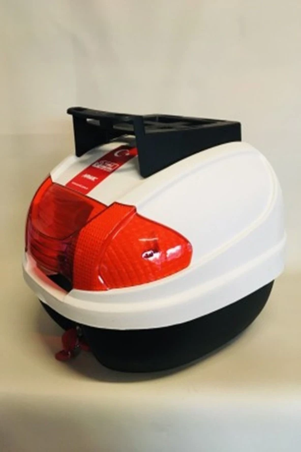 Motorsiklet Arka Çanta 32 Litre Beyaz Sırt Dayamalı Üst Tabakalı Full Set - Resim 5