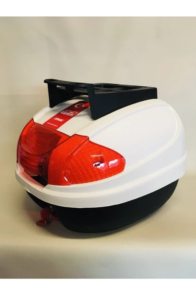 Motorsiklet Arka Çanta 32 Litre Beyaz Sırt Dayamalı Üst Tabakalı Full Set - Resim 5