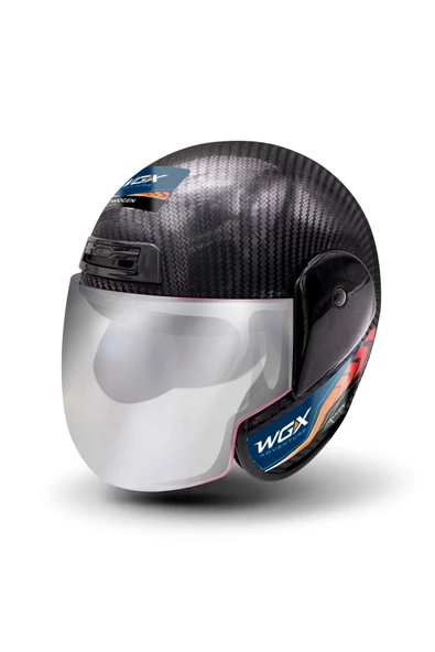 Wgx Carbon Motosiklet Motorcu Yarım Kask Siyah