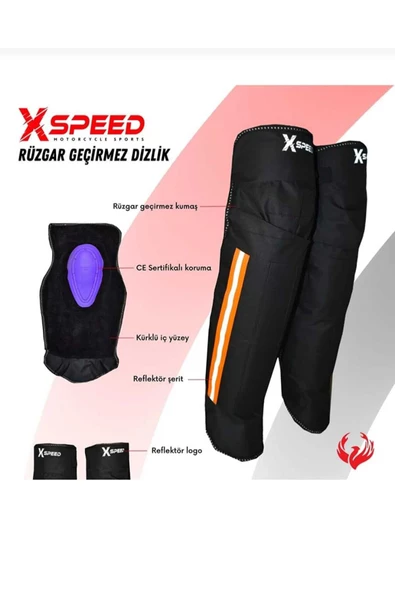Korumalı Kürklü Rüzgar Geçirmez Kışlık Motorcu Dizlik (TURUNCU) - 4