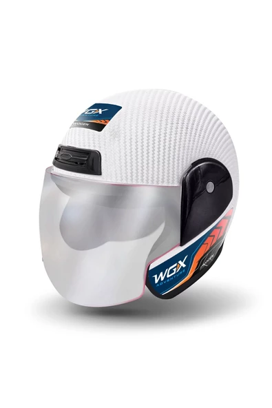 Wgx Carbon Motosiklet Motorcu Yarım Kask Beyaz