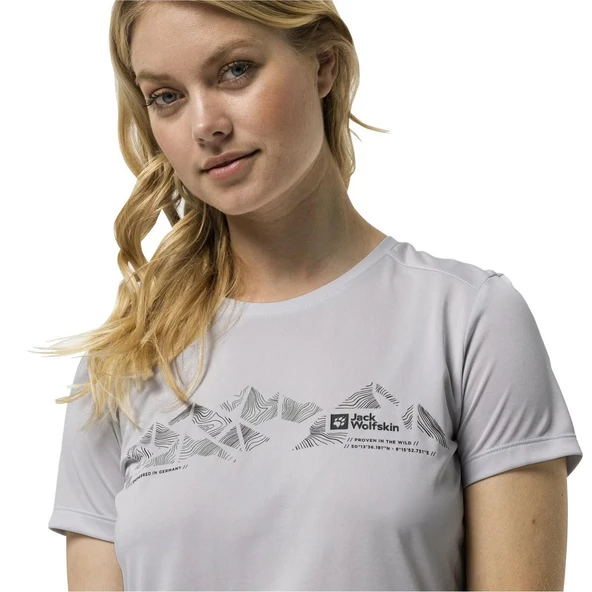 Jack Wolfskin 1807213 Crosstrail Graphic T W Kadın Tişört - 4