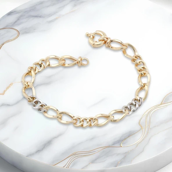 TH5160 Altın Model 925 Ayar Gümüş Hallow Bileklik ürün görseli