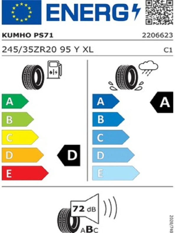 Kumho 245/35R20 95Y XL Ecsta Ps71 Oto Yaz Lastiği (Üretim Yılı:2024) - Resim 2