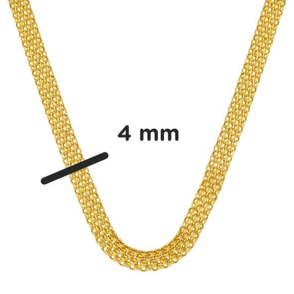 5 mm. Bismark 14 Ayar Altın Zincir Kolye 40 cm. - 6