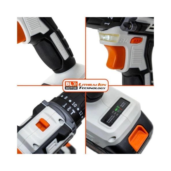 Max Extra Mx2020 Brushless 20V 2.0Ah Akülü Darbeli Matkap - 3