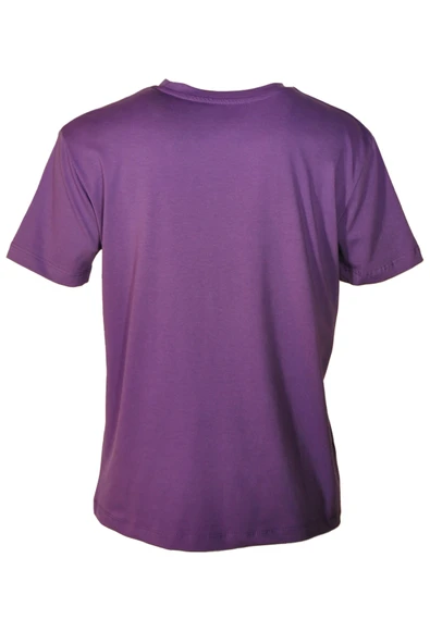 Kadın Bisiklet Yaka Basic Mor T-Shirt - 4