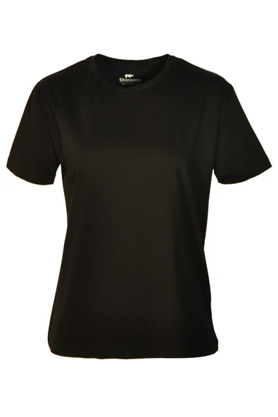 Kadın Bisiklet Yaka Basic Siyah T-Shirt