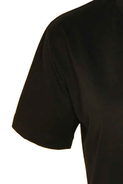 Kadın Bisiklet Yaka Basic Siyah T-Shirt - 3