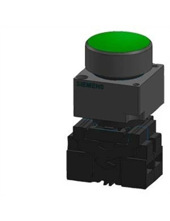 Siemens 3Sb3606 0Aa41 3Sb3 Metal Seri 22Mm Komple Işıklı Yeşil Buton 10A 1No