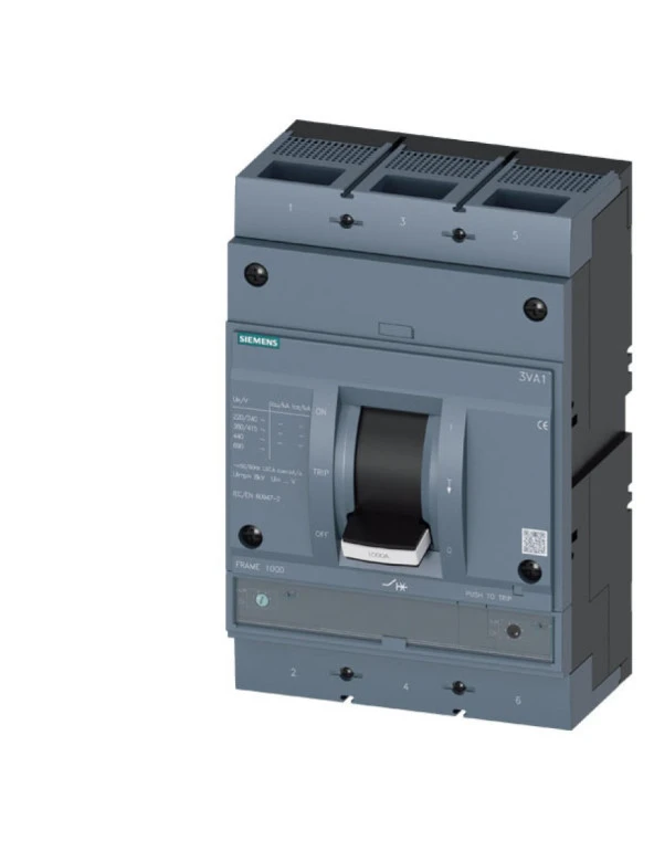 Siemens 3VA1510-5EF32-0AA0 3 Kutuplu 1000A Termik Ayarlı Manyetik 55 Ka Kompakt Güç Şalteri Tmş