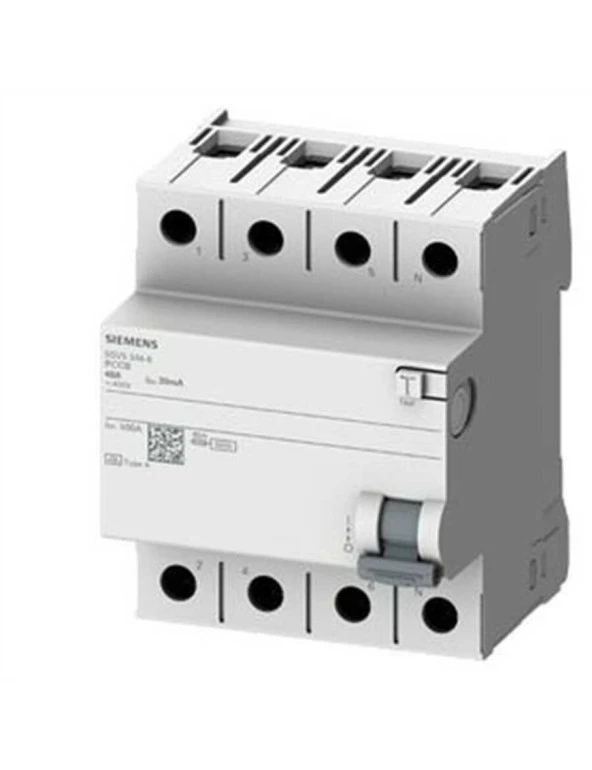 Siemens 5Sv5646-6 A Tipi Hata Akımı Koruma Anahtarı-Fı (Kaçak Akım Koruma Rölesi) 63A- 400V- 300Ma- 3P N