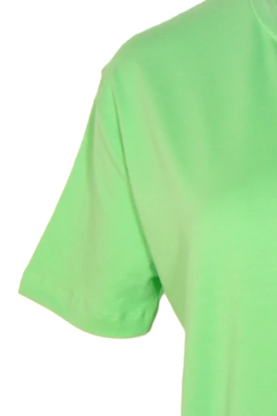 Kadın Bisiklet Yaka Basic Yeşil T-Shirt - 3