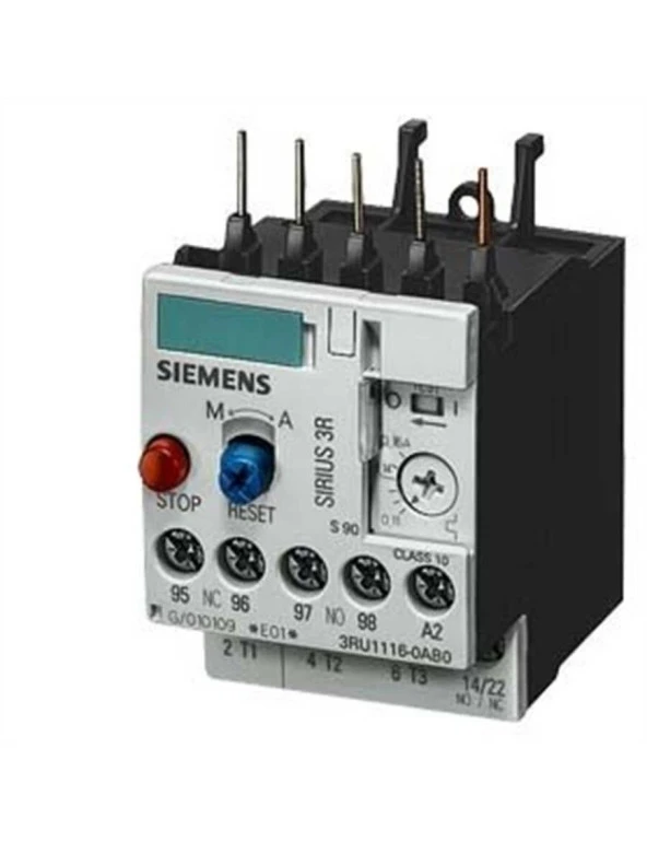 Siemens 3Ru1116-1Hb0 Sirius Termik Röle- Faz Korumalı- 60ºc Pano İçi Sıcaklığa Uygun- El-Otomatik Konumlu- 1