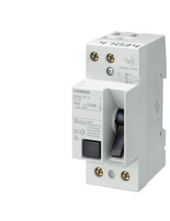Siemens 5Sm3317-0 Kaçak Akım Koruma Şalteri 80 A, 30 Ma, Un Ac: 230 V Artık Akım Devre Kesici, 2-Kutuplu (Muadil Ürün: 5Sv4317-0)