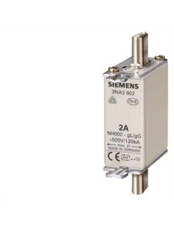 Siemens 3Na3804 Steatit Seramik Gövdeli Nh Bıçaklı Sigorta Buşonu 4A Boy 00 Genişlik 21Mm ürün görseli