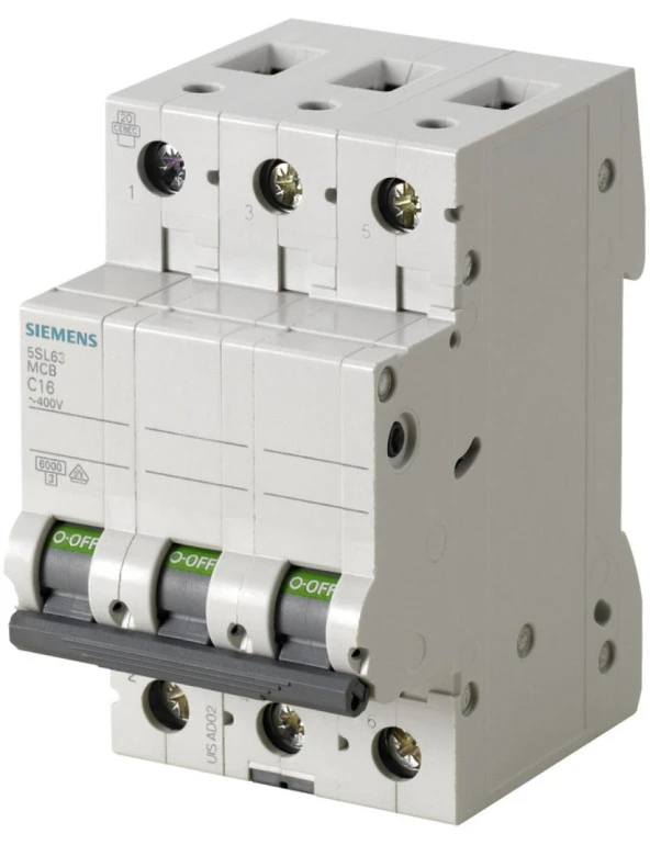 Siemens 5Sl6325 7 25A 3 Fazlı 70 Mm Anahtarlı Otomatik Sigorta 6Ka C Tipi Yavaş Karakterli