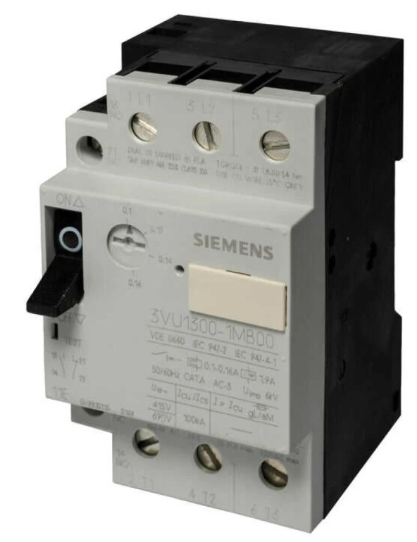 Siemens 3VU1300-1MB00 Motor Starter Koruyucu, 600 V, 25 A, 3 Kutup, Motor Fla 0,1 İla 0,16 Amp, 1No-1Nc (Muadil Ürün: 3Rv2011-0Aa10) ürün görseli