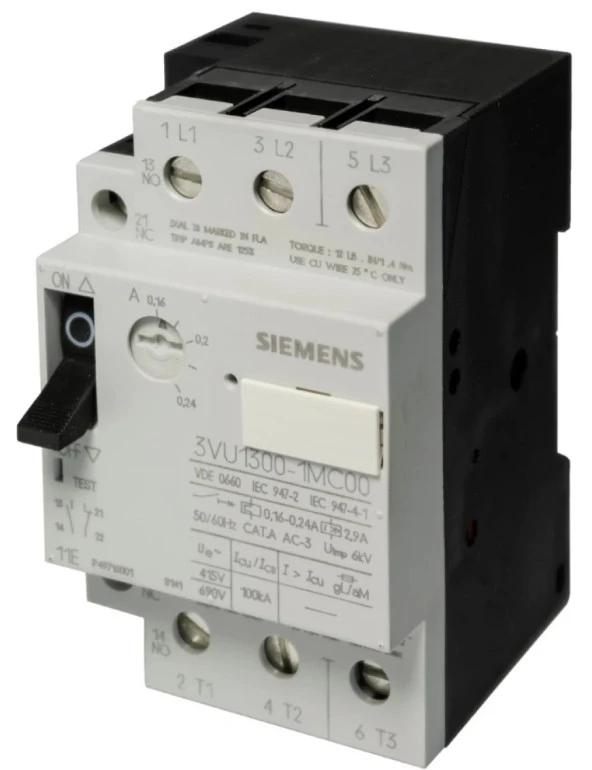 Siemens 3VU1300-1MC00 25A Motor Koruma İçin Devre Kesici, İletişim 1Na 1Nk