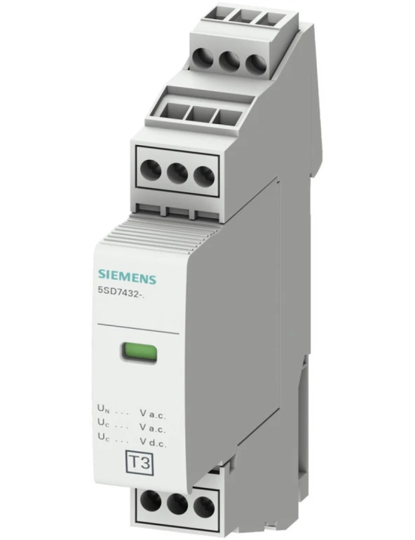 Siemens 5SD7432-7 D Sınıfı 2 Kutuplu Enversör Kontaklı Yıldırıma Karşı Koruyucu Parafudr