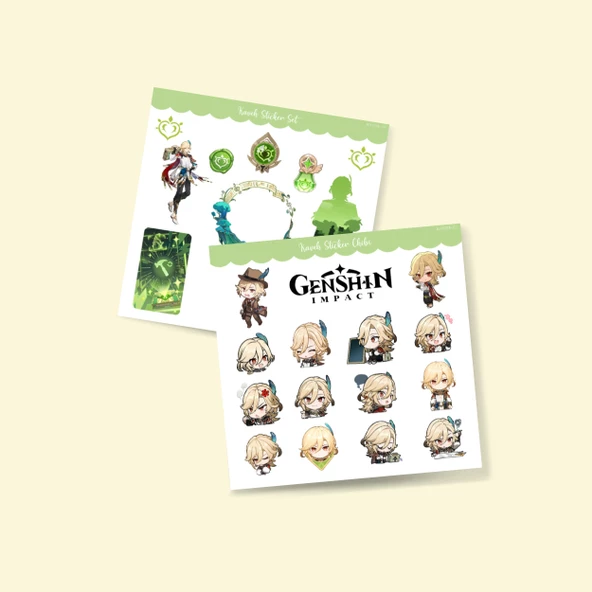 Genshin - Kaveh 2'li Sticker Seti -Parlak Kağıt- - 2