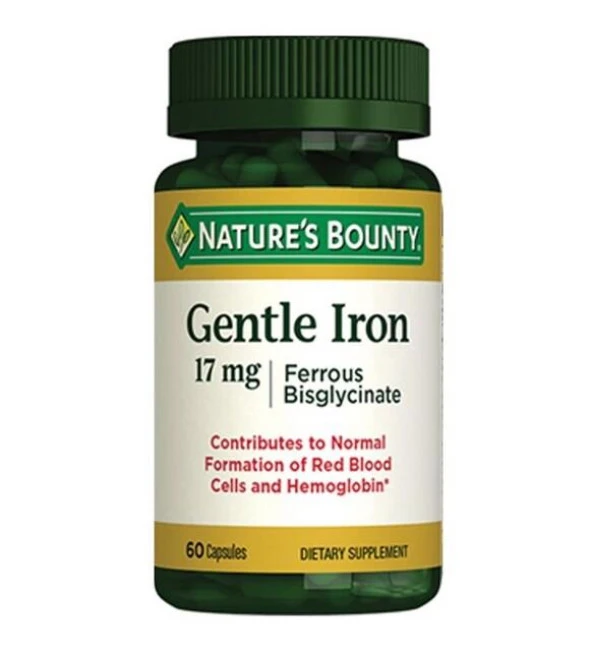 Natures Bounty Gentle Iron 17mg 60 Kapsül ürün görseli 1
