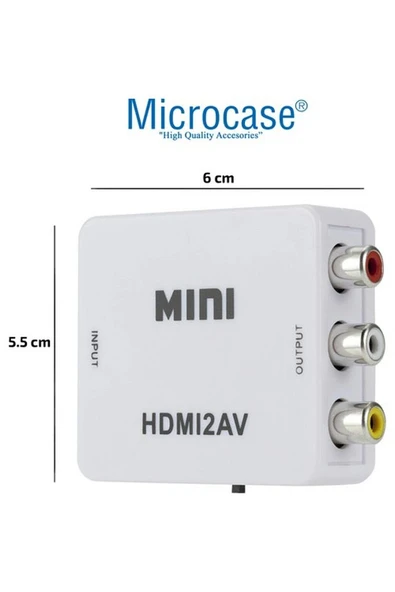 S Line HDMI To Rca Tos Av Çevirici Dönüştürücü 1080P Mini HDMI2AV Video Conventer - FHD0503 - 3