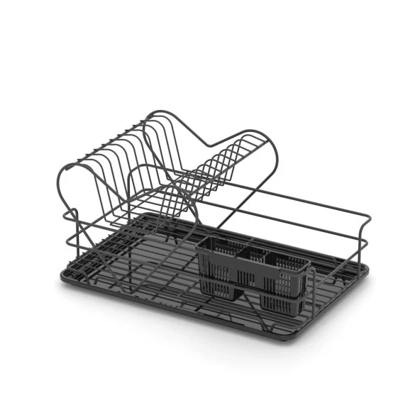 Tekno Tel Kb-011 İki Katlı Tezgah Üstü Bulaşıklık Tabaklık Siyah