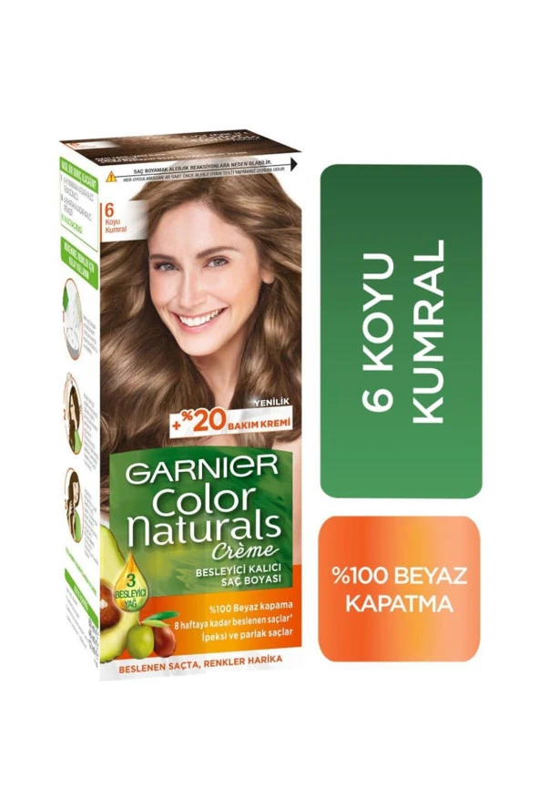 Garnıer Color Naturals Krem Saç Boyası   6  Koyu Kumral ürün görseli 1