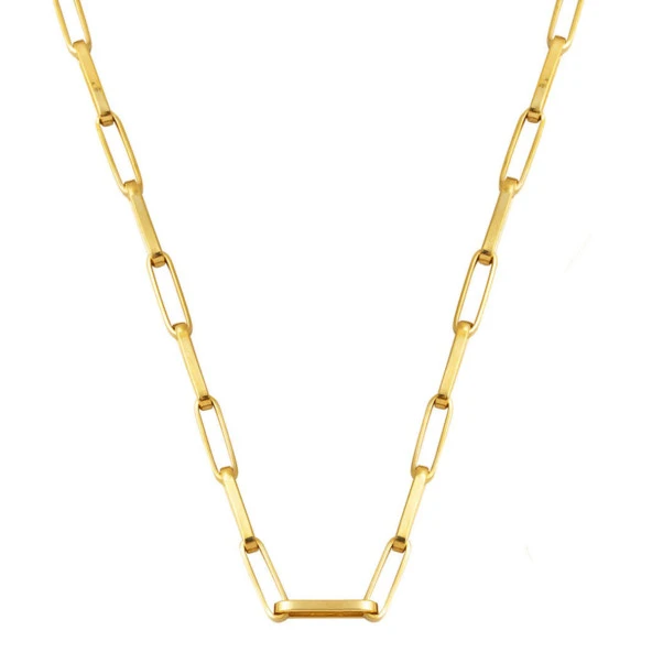 14 Ayar Ataç Altın Zincir Kolye (4 mm Enli) 55 cm. ürün görseli 1