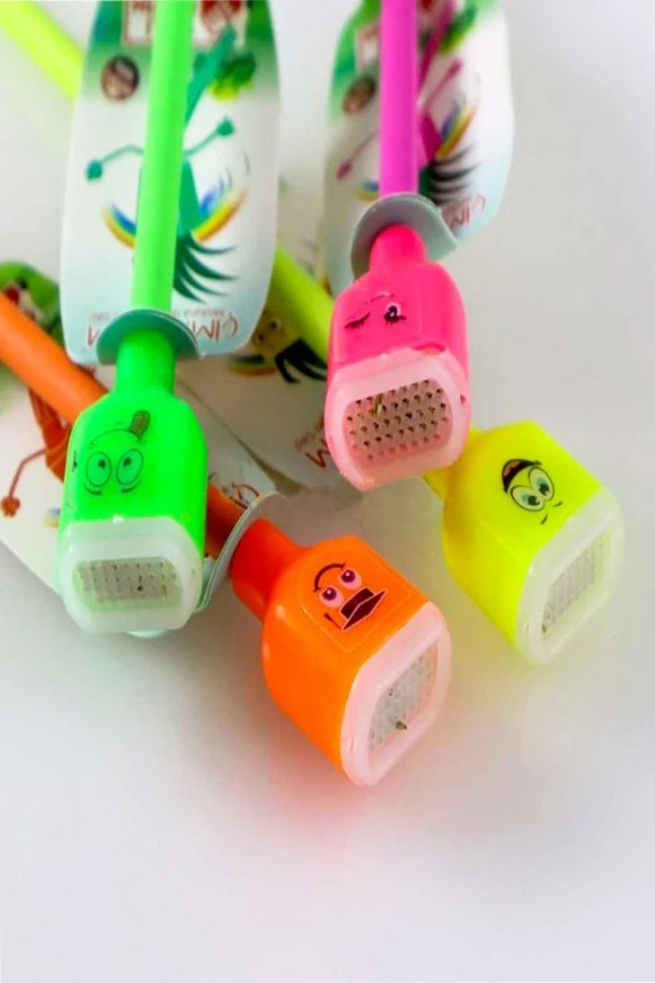 Çim Adam Başlıklı Kurşun Kalem 4 lü 1 Paket Çimojini Yeşeren Çim Başlıklı Kurşun Kalem Hediyelik Çim Kalem - 3