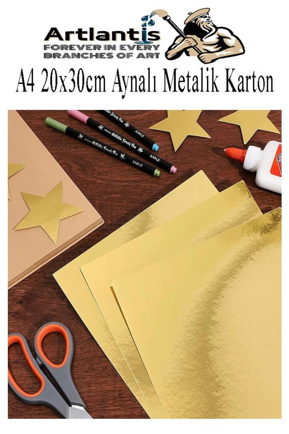 Metalik Aynalı Fon Kartonu 10 Renk 35x50 cm 1 Paket Okul Sınıf Dekoratif Pırıltılı Folyo Kağıt - 3