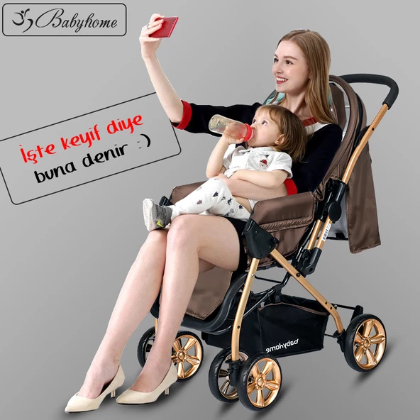 Baby Home 760 Gold Çift Yönlü Bebek Arabası Ve Nanny Bebek Oyun Parkı Yatak Beşik - 3