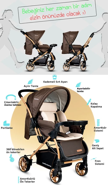 Baby Home 790 Urbo Travel Sistem Bebek Arabası 600 Oyun Parkı Yatak Beşik - 6