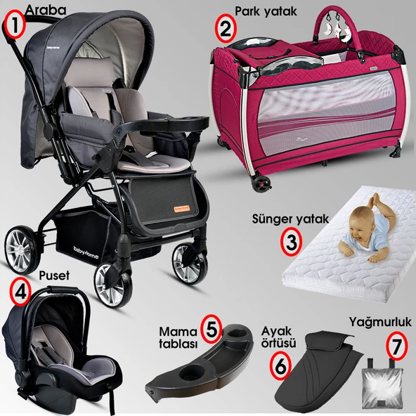 Baby Home 790 Urbo Travel Sistem Bebek Arabası 600 Oyun Parkı Yatak Beşik - 2