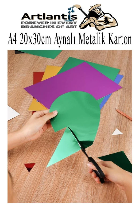 Metalik Aynalı Fon Kartonu 10 Renk 50x70 cm 1 Paket Okul Sınıf Dekoratif Pırıltılı Folyo Kağıt - 5
