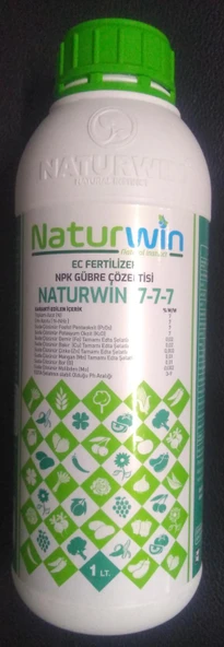 Naturwin 7 7 7 Yaprak Gübresi 1 Lt x 20 Adet (1 Koli), Azot, Fosfor, Potasyum + ME İçerir
